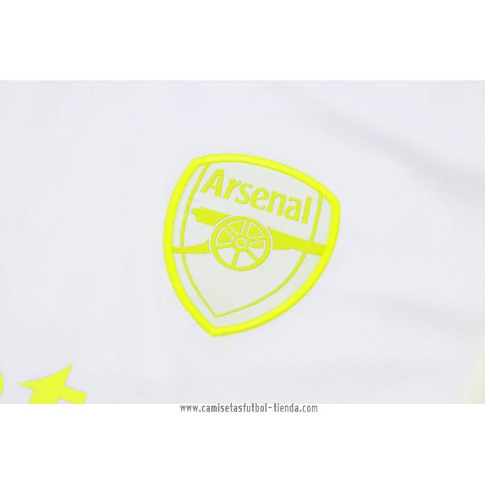 Chandal del Arsenal 2023 2024 Manga Corta Blanco - Pantalon Corto
